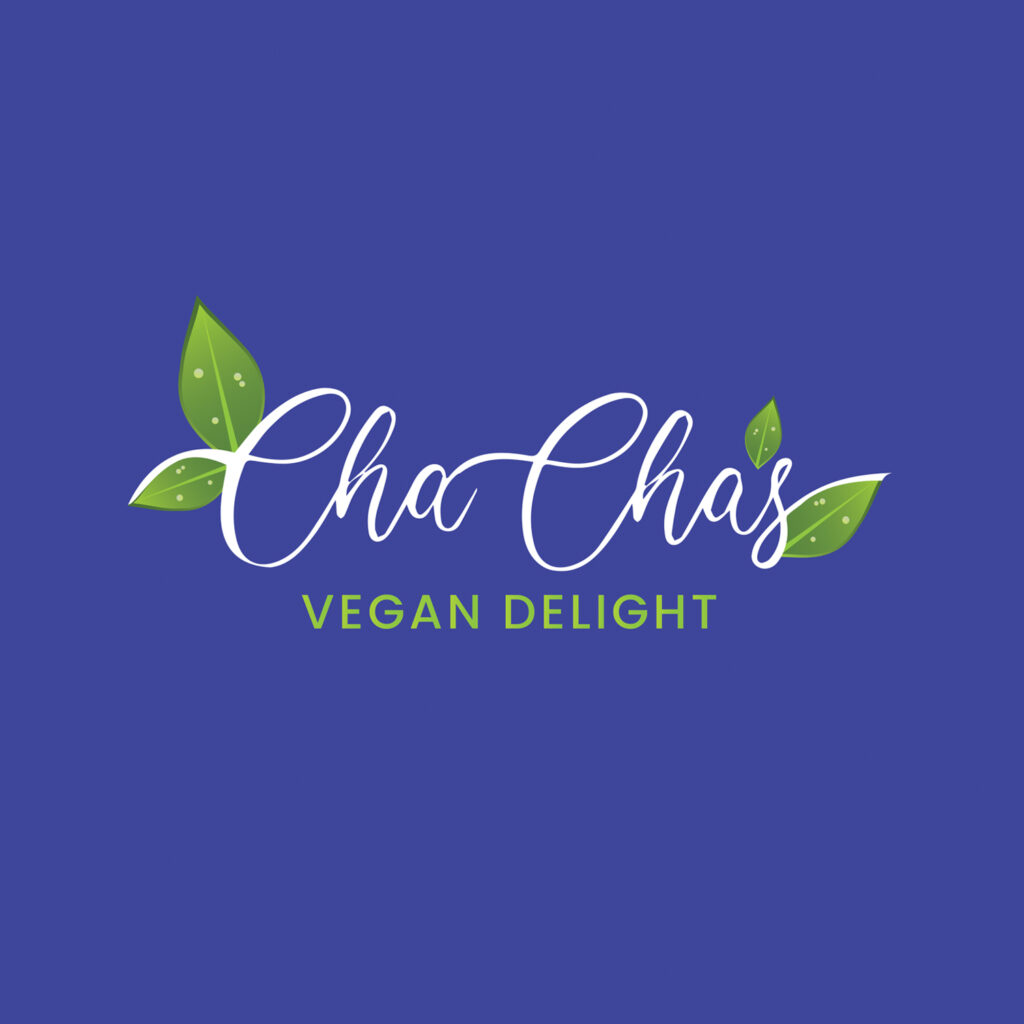 Logo for Cha Cha's Vegan Delight ice cream.